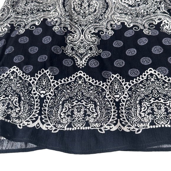 Philosophy Blouse M Paisley Racerback Black - Picture 3 of 8